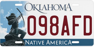 OK license plate 098AFD