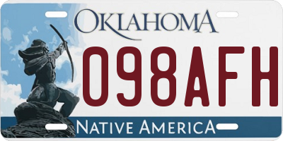 OK license plate 098AFH