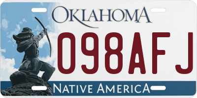 OK license plate 098AFJ