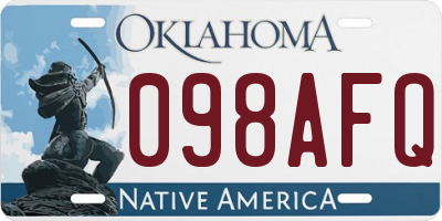 OK license plate 098AFQ