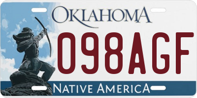 OK license plate 098AGF