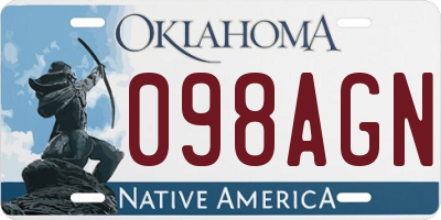OK license plate 098AGN
