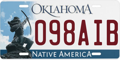 OK license plate 098AIB