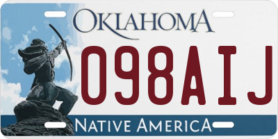 OK license plate 098AIJ