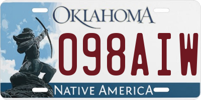 OK license plate 098AIW