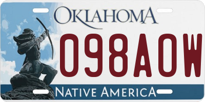 OK license plate 098AOW
