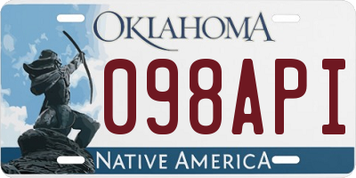 OK license plate 098API