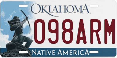 OK license plate 098ARM