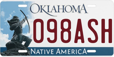 OK license plate 098ASH