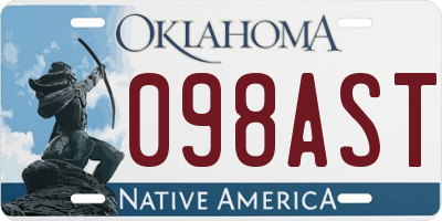 OK license plate 098AST