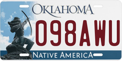 OK license plate 098AWU