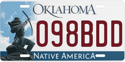 OK license plate 098BDD