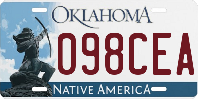 OK license plate 098CEA