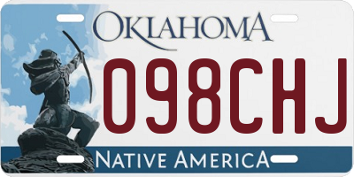 OK license plate 098CHJ