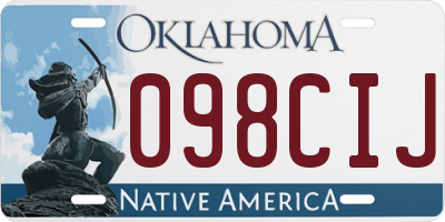 OK license plate 098CIJ