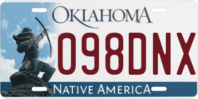 OK license plate 098DNX