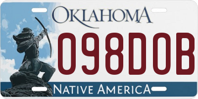 OK license plate 098DOB