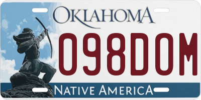 OK license plate 098DOM