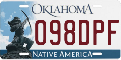 OK license plate 098DPF