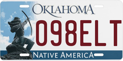 OK license plate 098ELT