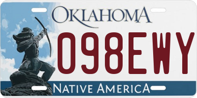 OK license plate 098EWY