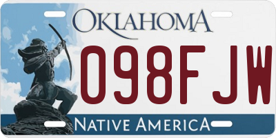 OK license plate 098FJW