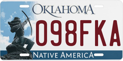 OK license plate 098FKA