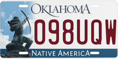 OK license plate 098UQW