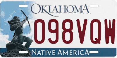 OK license plate 098VQW