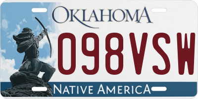 OK license plate 098VSW