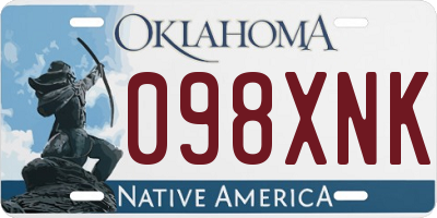 OK license plate 098XNK