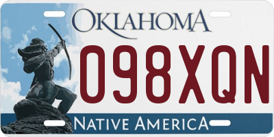 OK license plate 098XQN