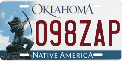 OK license plate 098ZAP