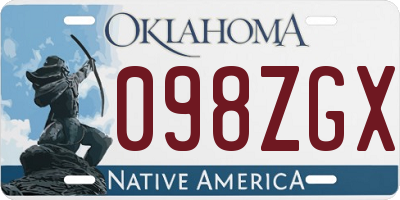 OK license plate 098ZGX
