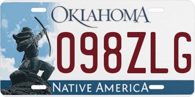 OK license plate 098ZLG
