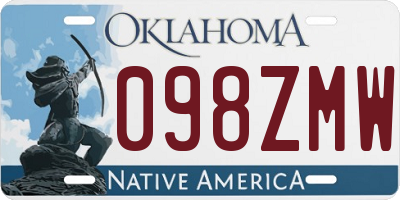 OK license plate 098ZMW