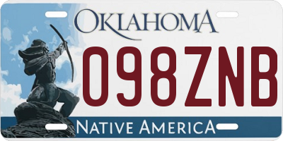 OK license plate 098ZNB