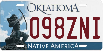 OK license plate 098ZNI