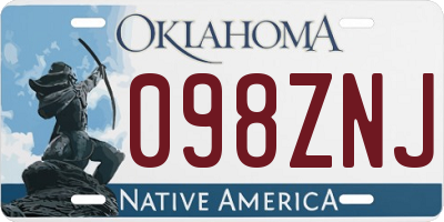 OK license plate 098ZNJ