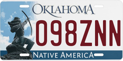 OK license plate 098ZNN