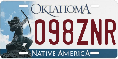 OK license plate 098ZNR