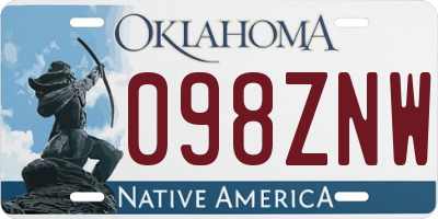 OK license plate 098ZNW