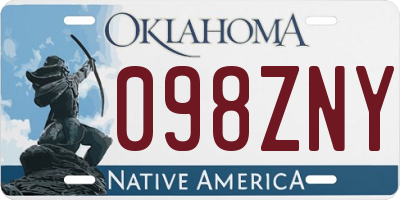 OK license plate 098ZNY