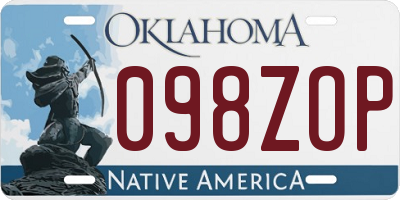 OK license plate 098ZOP