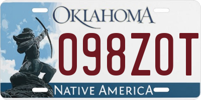 OK license plate 098ZOT