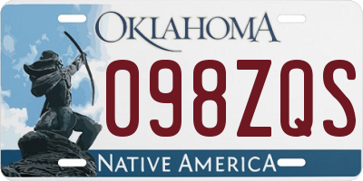 OK license plate 098ZQS