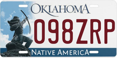 OK license plate 098ZRP