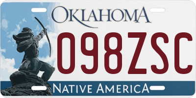 OK license plate 098ZSC
