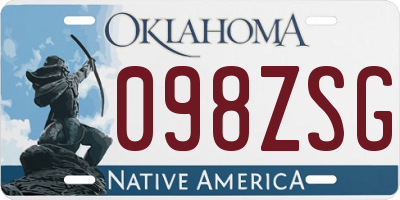 OK license plate 098ZSG