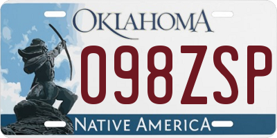 OK license plate 098ZSP